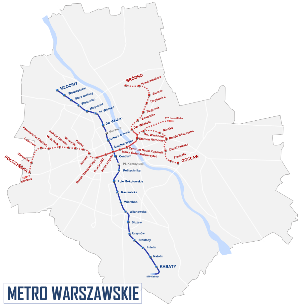 Plano del metro de Varsovia