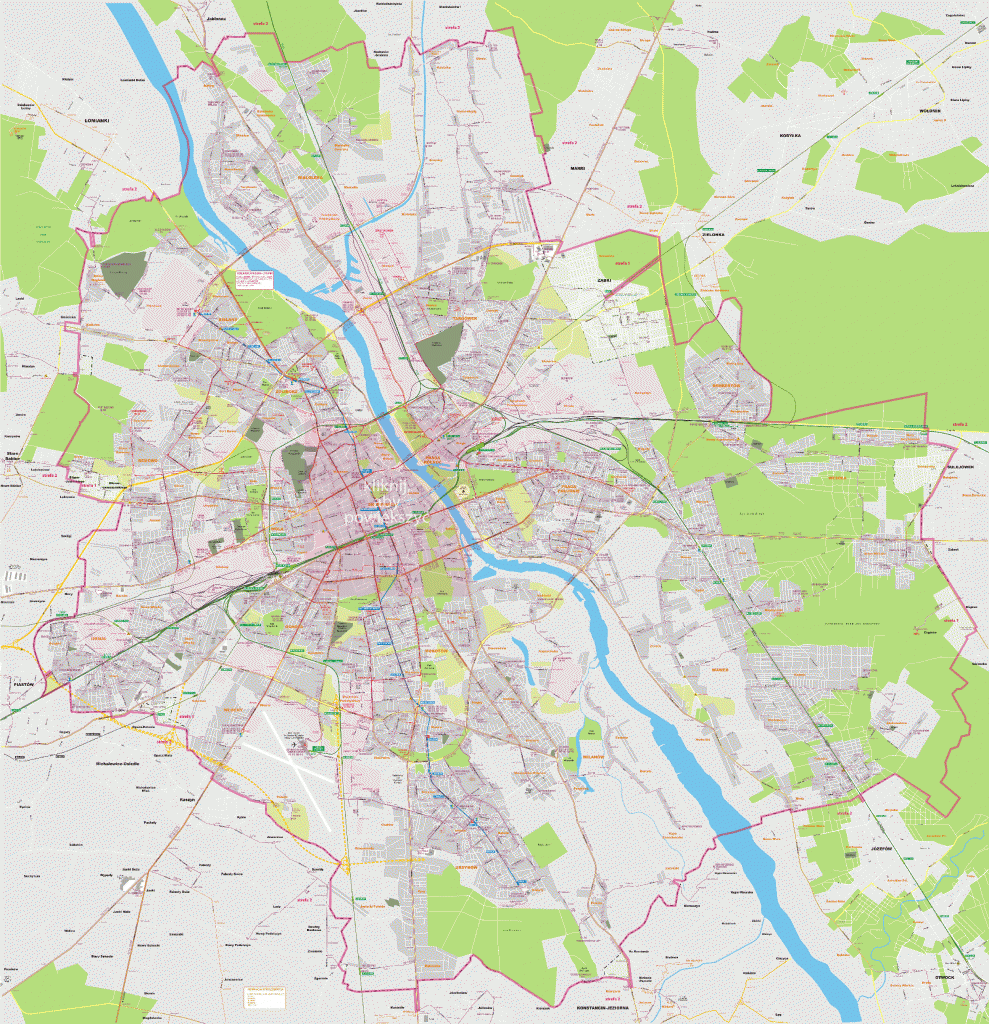 Mapa de autobuses de Varsovia